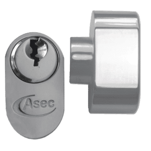 ASEC 5-Pin Oval Key & Turn Cylinder - 60mm 30/T30 (25/10/T25) KD NP