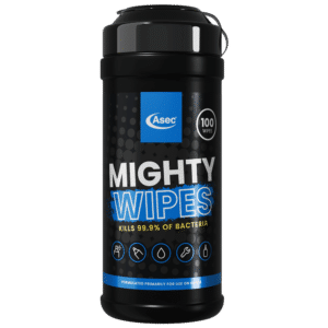 ASEC Mighty Antiseptic Wipes - Heavy Duty Hand & Surface Wipes - Tub of 100 Wipes