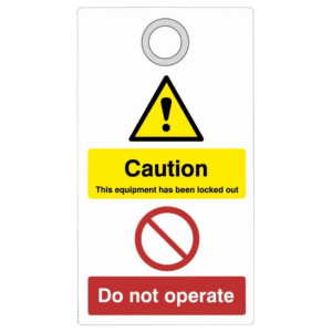 ASEC Double Sided Lockout Tagout Tags `Caution - Do Not Operate` - 75mm