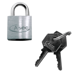 ASEC KD Open Shackle Chrome Finish Padlock - 40mm KD Visi