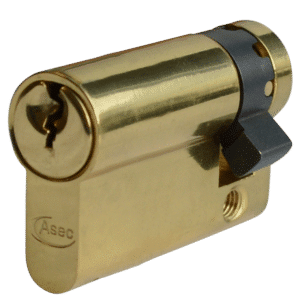 Asec Euro Half Cylinder With Adjustable Cam - 6 Pin - 50mm (40/10) PB