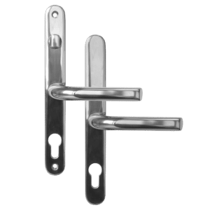 ASEC 68mm Lever UPVC Door Furniture With Snib - Polished Silver