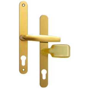 ASEC 68mm Lever Pad UPVC Door Furniture With Snib - Polished Gold