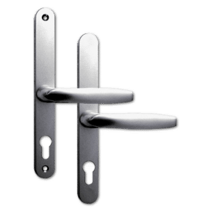 ASEC 68mm Lever UPVC Door Furniture No Snib - Polished Silver