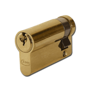 ASEC 5-Pin Euro Half Cylinder - 50mm (40/10) KD PB