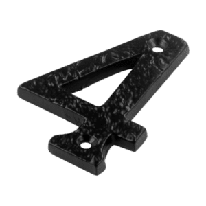 ASEC Antique Style Metal Numerals - 75mm Black '4' (Bagged)