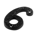 ASEC Antique Style Metal Numerals - 75mm Black '6' (Bagged)