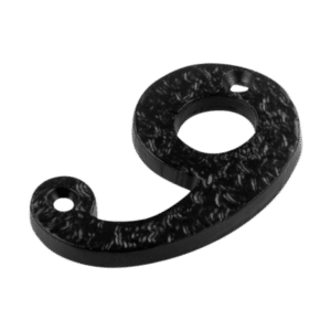 ASEC Antique Style Metal Numerals - 75mm Black '9' (Bagged)