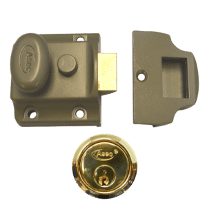 ASEC Traditional Non-Deadlocking Nightlatch - 40mm GRN with PB Cylinder Boxed