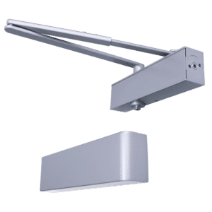ASEC Architectural Size 2-5 Door Closer With Backcheck & Delayed Action CE/UKCA FD120 C/W Cover & Arm - Silver