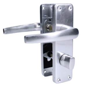 ASEC Stafford Plate Furniture Lever Bathroom With Privacy Turn - Polished Anodised Aluminium