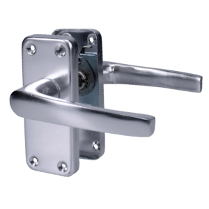 ASEC Stafford Plate Furniture Lever Latch Handle - Polished Anodised Aluminium
