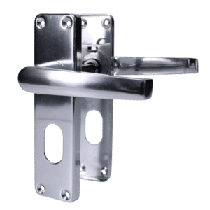 ASEC Stafford Plate Furniture Lever Oval Lock Handle - Polished Anodised Aluminium