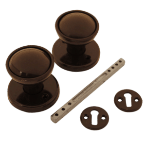 ASEC Plastic Rim/Mortice Knob Set 48mm - Brown