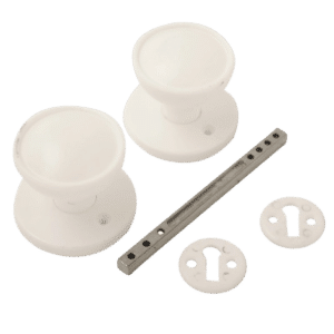 ASEC Plastic Rim/Mortice Knob Set 48mm - White