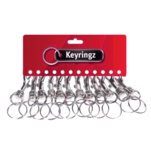 ASEC Metal Belt Clip Key Ring - Silver - Pack Of 12