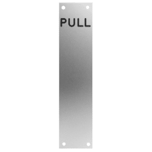 ASEC Push/Pull Engraved Finger Plate75mm Width x 1.2mm Depth (SSS) Satin Stainless Steel - PUSH' 350mm Height SSS