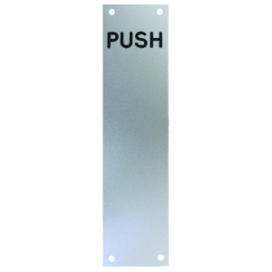 ASEC Push/Pull Engraved Finger Plate75mm Width x 1.2mm Depth (SSS) Satin Stainless Steel - PULL' 350mm Height SSS