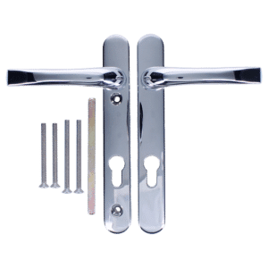 ASEC 92 Lever/Lever UPVC Furniture - 220mm Backplate - Chrome Plated
