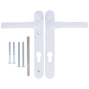 ASEC 92 Lever/Lever UPVC Furniture - 220mm Backplate - White