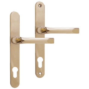 ASEC 92 Lever/Lever UPVC Furniture - 240mm Backplate - Gold (Sprung)