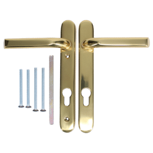 ASEC 92 Lever/Lever UPVC Furniture - 220mm Backplate - Gold