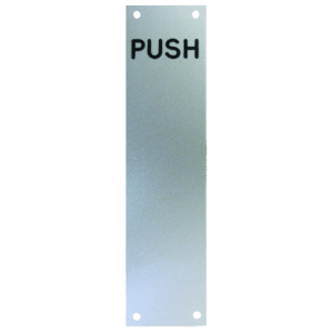 ASEC 75mm Wide Aluminium `Push` Finger Plate - 300mm SAA