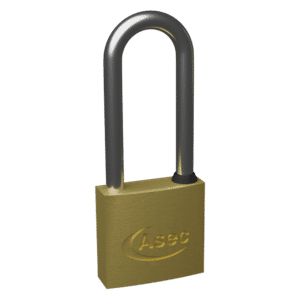ASEC KD Long Shackle Brass Padlock - 30mm KD Visi