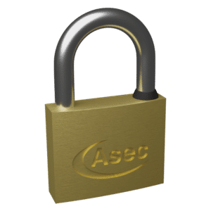 ASEC KA Open Shackle Brass Padlock - 50mm KA `G` Boxed