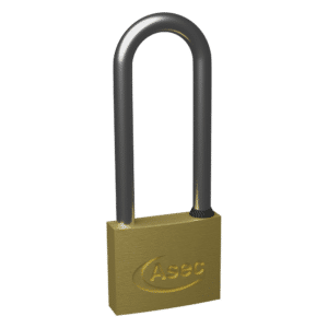 ASEC KD Long Shackle Brass Padlock - 50mm KD Visi