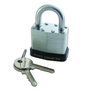 ASEC 787 & 797 Open Shackle Laminated Padlock - 40mm KA `J` Boxed