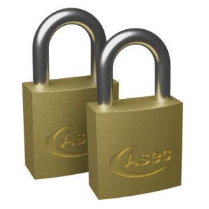 ASEC KA Open Shackle Brass Padlock - 20mm KA Pair Visi