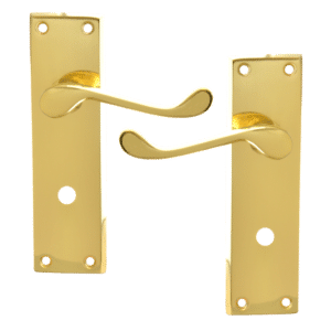 ASEC Victorian Scroll Plate Mounted Lever Furniture - PB Bathroom Visi