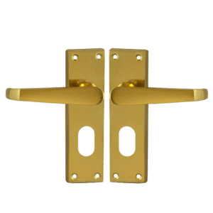 ASEC Victorian Plate Mounted Lever Furniture - PB Oval Lever Lock Visi
