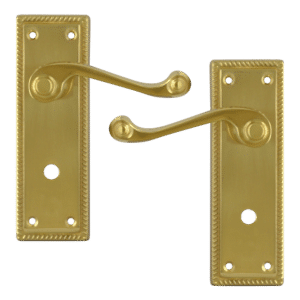 ASEC Georgian Plate Mounted Lever Furniture - PB Bathroom Visi