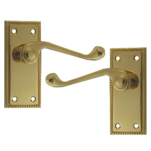 ASEC Georgian Plate Mounted Lever Furniture - PB Lever Latch Visi