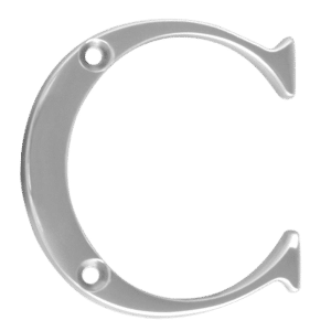ASEC Metal Letters - 50mm CP `C`