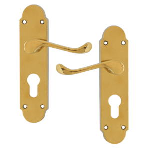 ASEC Oakley Plate Mounted Lever Furniture - PB Euro Lever Lock Visi