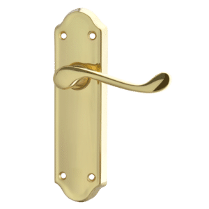 ASEC Ashstead Plate Mounted Lever Furniture - PB Long Plate Lever Latch Visi