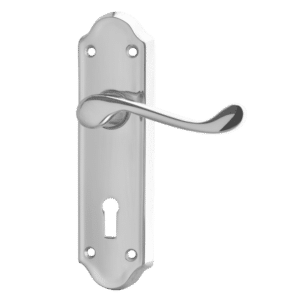 ASEC Ashstead Plate Mounted Lever Furniture - CP Long Plate Lever Lock Visi