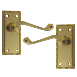 ASEC Georgian Plate Mounted Lever Furniture - PB Lever Latch Boxed