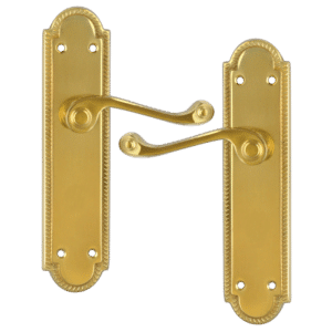 ASEC Georgian Shaped Plate Mounted Lever Furniture - PB Lever Latch