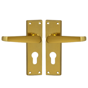 ASEC Victorian Plate Mounted Lever Furniture - PB Euro Lever Lock Boxed