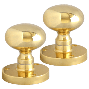 ASEC Victorian 57mm Rose Mortice Knob - PB Mushroom