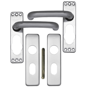 ASEC Plate Mounted Aluminium Lever Furniture - SAA Oval