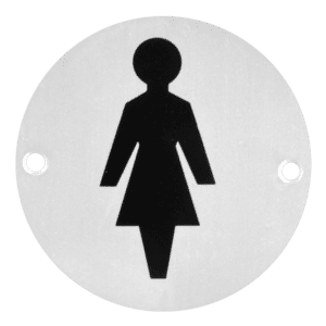 ASEC Aluminium Metal Toilet Door Sign - 76mm SAA `Female`