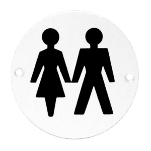 ASEC Aluminium Metal Toilet Door Sign - 76mm SAA `Unisex`