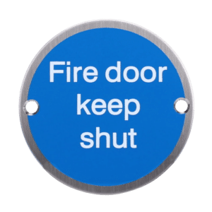 ASEC Metal `Fire Door Keep Shut` Sign - 76mm SAA