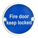 ASEC Metal `Fire Door Keep Locked` Sign - 76mm SAA