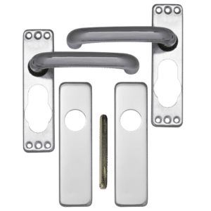 ASEC Plate Mounted Aluminium Lever Furniture - SAA Lever Latch